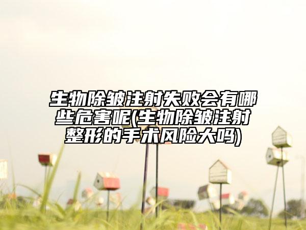 生物除皺注射失敗會有哪些危害呢(生物除皺注射整形的手術(shù)風險大嗎)