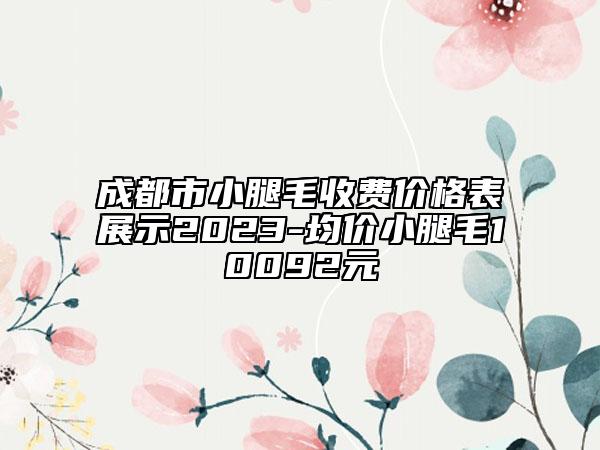 成都市小腿毛收費價格表展示2023-均價小腿毛10092元