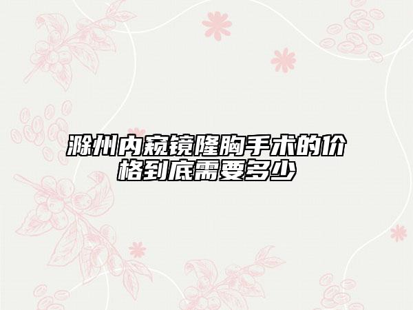 滁州內(nèi)窺鏡隆胸手術(shù)的價(jià)格到底需要多少