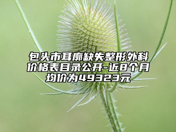 包頭市耳廓缺失整形外科價(jià)格表目錄公開-近8個(gè)月均價(jià)為49323元
