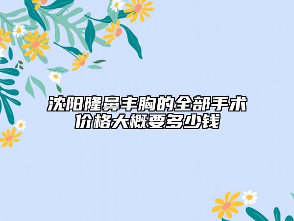 沈陽(yáng)隆鼻豐胸的全部手術(shù)價(jià)格大概要多少錢(qián)