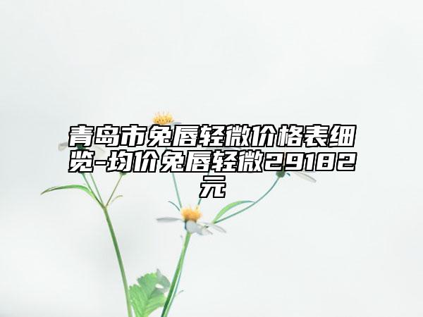 青島市兔唇輕微價(jià)格表細(xì)覽-均價(jià)兔唇輕微29182元