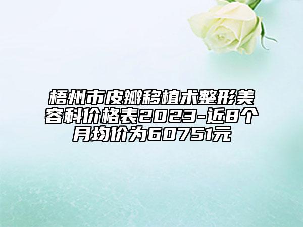梧州市皮瓣移植術(shù)整形美容科價(jià)格表2023-近8個(gè)月均價(jià)為60751元