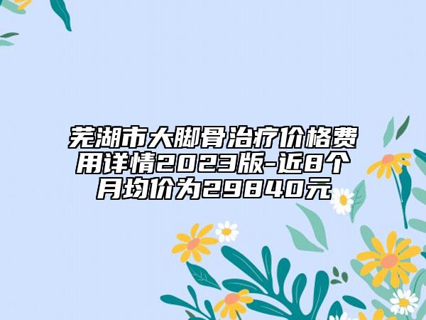 蕪湖市大腳骨治療價格費(fèi)用詳情2023版-近8個月均價為29840元