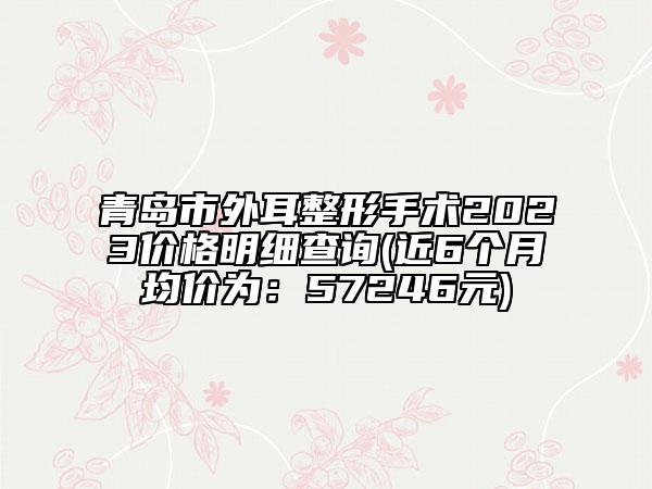 青島市外耳整形手術2023價格明細查詢(近6個月均價為：57246元)