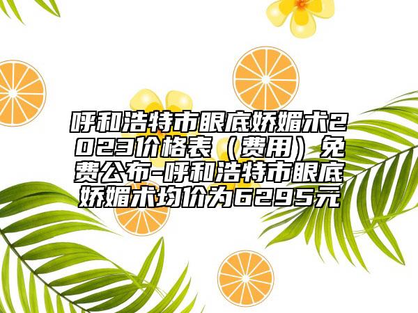 呼和浩特市眼底嬌媚術(shù)2023價(jià)格表（費(fèi)用）免費(fèi)公布-呼和浩特市眼底嬌媚術(shù)均價(jià)為6295元