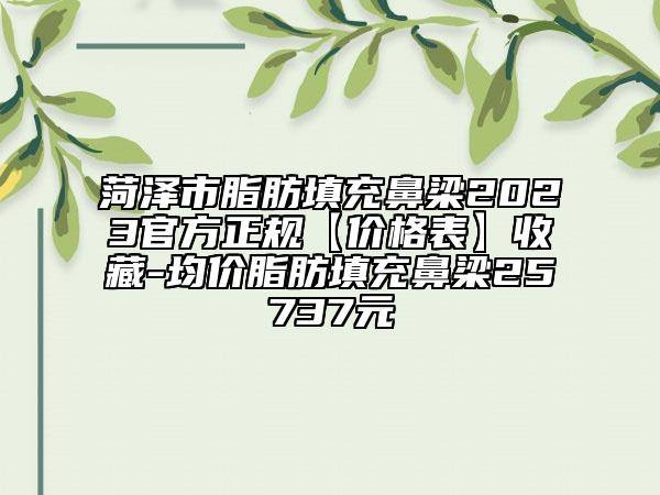 菏澤市脂肪填充鼻梁2023官方正規(guī)【價格表】收藏-均價脂肪填充鼻梁25737元