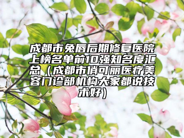 成都市兔唇后期修復(fù)醫(yī)院上榜名單前10強知名度匯總（成都市俏可麗醫(yī)療美容門診部機構(gòu)大家都說技術(shù)好）