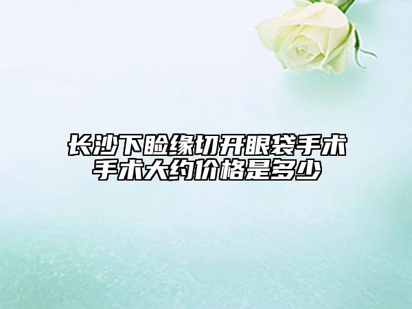 長沙下瞼緣切開眼袋手術(shù)手術(shù)大約價格是多少