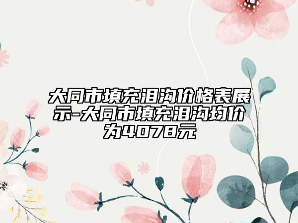 大同市填充淚溝價格表展示-大同市填充淚溝均價為4078元