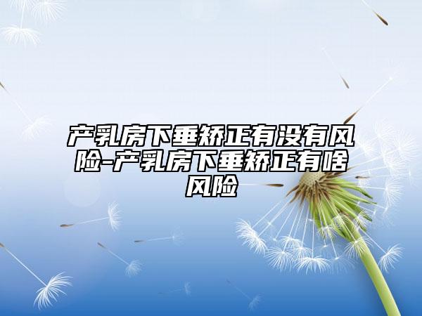 產(chǎn)乳房下垂矯正有沒有風(fēng)險(xiǎn)-產(chǎn)乳房下垂矯正有啥風(fēng)險(xiǎn)