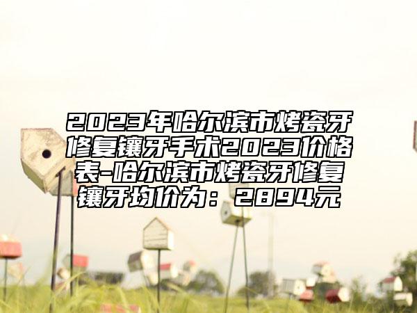 2023年哈爾濱市烤瓷牙修復鑲牙手術2023價格表-哈爾濱市烤瓷牙修復鑲牙均價為：2894元