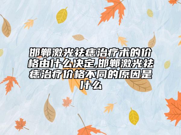 邯鄲激光祛痣治療術(shù)的價(jià)格由什么決定,邯鄲激光祛痣治療價(jià)格不同的原因是什么