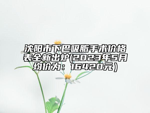 沈陽(yáng)市下巴吸脂手術(shù)價(jià)格表全新出爐(2023年5月均價(jià)為：16420元）