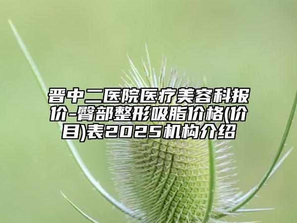 晉中二醫(yī)院醫(yī)療美容科報價-臀部整形吸脂價格(價目)表2025機構(gòu)介紹