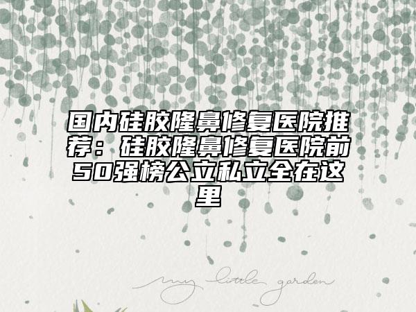 國內(nèi)硅膠隆鼻修復(fù)醫(yī)院推薦:硅膠隆鼻修復(fù)醫(yī)院前50強榜公立私立全在這里