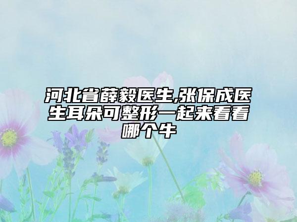 河北省薛毅醫(yī)生,張保成醫(yī)生耳朵可整形一起來看看哪個牛
