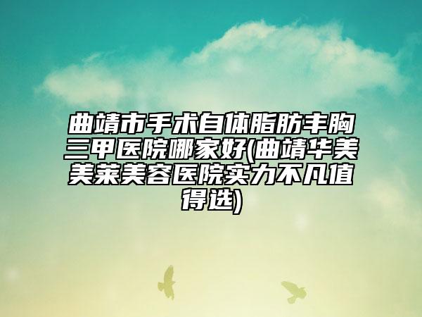 曲靖市手術(shù)自體脂肪豐胸三甲醫(yī)院哪家好(曲靖華美美萊美容醫(yī)院實力不凡值得選)