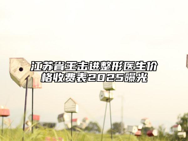 江蘇省王擊進整形醫(yī)生價格收費表2025曝光