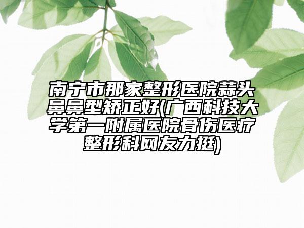 南寧市那家整形醫(yī)院蒜頭鼻鼻型矯正好(廣西科技大學(xué)第一附屬醫(yī)院骨傷醫(yī)療整形科網(wǎng)友力挺)