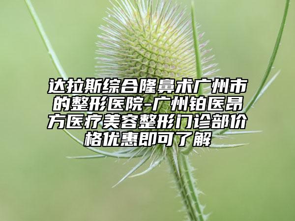 達(dá)拉斯綜合隆鼻術(shù)廣州市的整形醫(yī)院-廣州鉑醫(yī)昂方醫(yī)療美容整形門診部價格優(yōu)惠即可了解