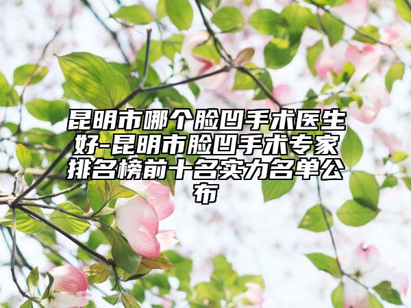 昆明市哪個臉凹手術(shù)醫(yī)生好-昆明市臉凹手術(shù)專家排名榜前十名實力名單公布