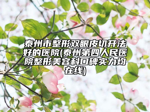 泰州市整形雙眼皮切開法好的醫(yī)院(泰州第四人民醫(yī)院整形美容科口碑實(shí)力均在線)