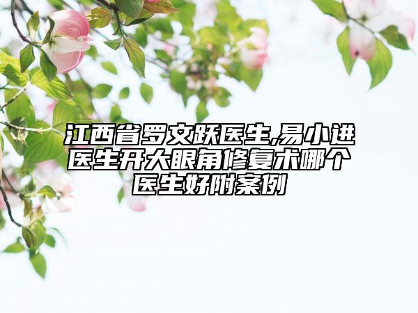 江西省羅文躍醫(yī)生,易小進(jìn)醫(yī)生開大眼角修復(fù)術(shù)哪個(gè)醫(yī)生好附案例