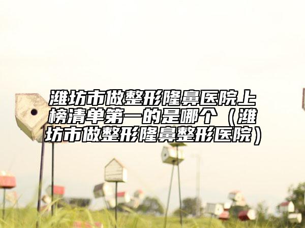 濰坊市做整形隆鼻醫(yī)院上榜清單第一的是哪個(濰坊市做整形隆鼻整形醫(yī)院)