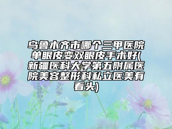 烏魯木齊市哪個(gè)三甲醫(yī)院?jiǎn)窝燮ぷ冸p眼皮手術(shù)好(新疆醫(yī)科大學(xué)第五附屬醫(yī)院美容整形科私立醫(yī)美有看頭)