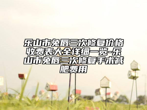樂山市兔唇三次修復(fù)價(jià)格收費(fèi)表大全詳細(xì)一覽-樂山市兔唇三次修復(fù)手術(shù)減肥費(fèi)用