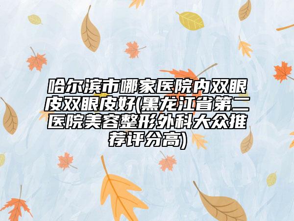 哈爾濱市哪家醫(yī)院內(nèi)雙眼皮雙眼皮好(黑龍江省第二醫(yī)院美容整形外科大眾推薦評(píng)分高)