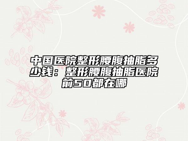 中國(guó)醫(yī)院整形腰腹抽脂多少錢:整形腰腹抽脂醫(yī)院前50都在哪