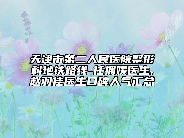 天津市第二人民醫(yī)院整形科地鐵路線-任擁媛醫(yī)生,趙羽佳醫(yī)生口碑人氣匯總