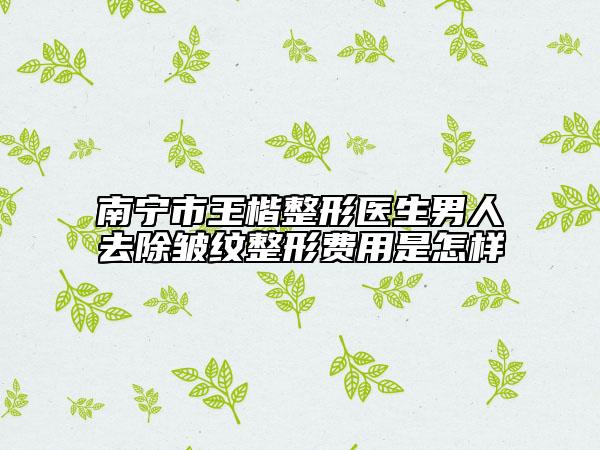 南寧市王楷整形醫(yī)生男人去除皺紋整形費用是怎樣