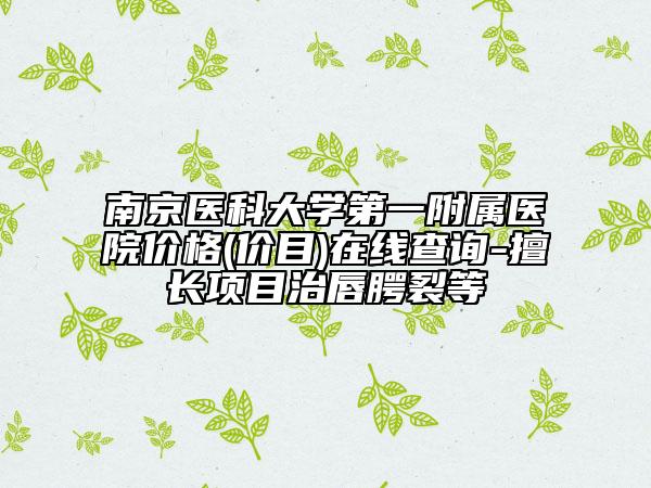 南京醫(yī)科大學(xué)第一附屬醫(yī)院價(jià)格(價(jià)目)在線查詢-擅長(zhǎng)項(xiàng)目治唇腭裂等