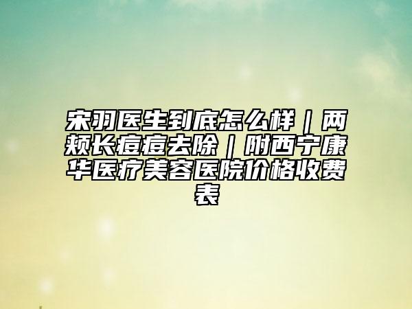 宋羽醫(yī)生到底怎么樣｜兩頰長痘痘去除｜附西寧康華醫(yī)療美容醫(yī)院價(jià)格收費(fèi)表