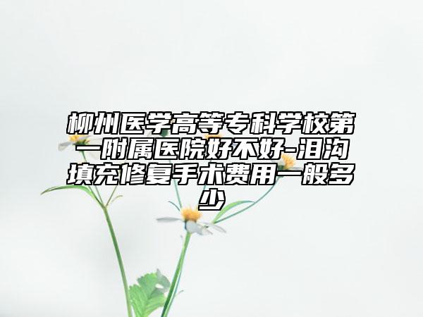 柳州醫(yī)學(xué)高等?？茖W(xué)校第一附屬醫(yī)院好不好-淚溝填充修復(fù)手術(shù)費(fèi)用一般多少