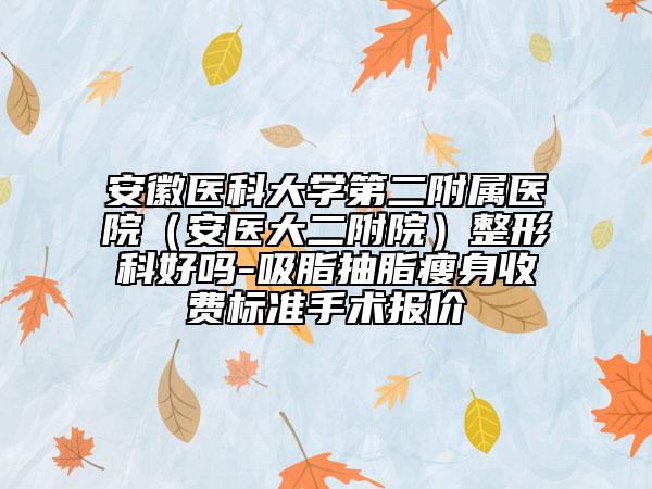 安徽醫(yī)科大學(xué)第二附屬醫(yī)院（安醫(yī)大二附院）整形科好嗎-吸脂抽脂瘦身收費(fèi)標(biāo)準(zhǔn)手術(shù)報(bào)價(jià)