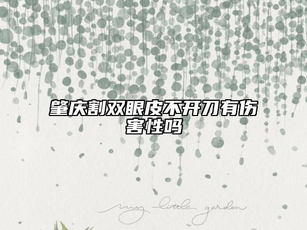 肇慶割雙眼皮不開刀有傷害性嗎