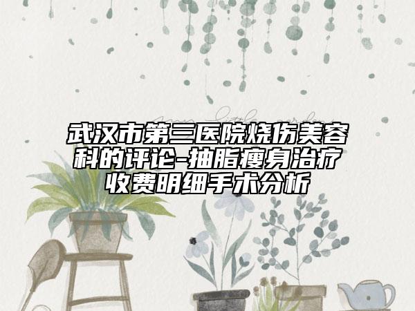 武漢市第三醫(yī)院燒傷美容科的評(píng)論-抽脂瘦身治療收費(fèi)明細(xì)手術(shù)分析