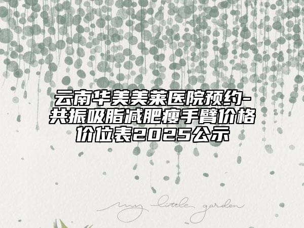 云南華美美萊醫(yī)院預(yù)約-共振吸脂減肥瘦手臂價(jià)格價(jià)位表2025公示