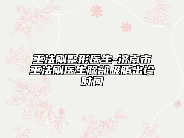 王法剛整形醫(yī)生-濟(jì)南市王法剛醫(yī)生臉部吸脂出診時(shí)間