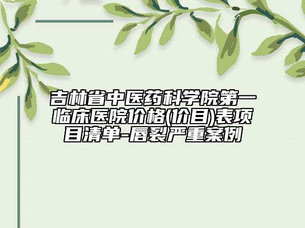 吉林省中醫(yī)藥科學(xué)院第一臨床醫(yī)院價格(價目)表項目清單-唇裂嚴(yán)重案例