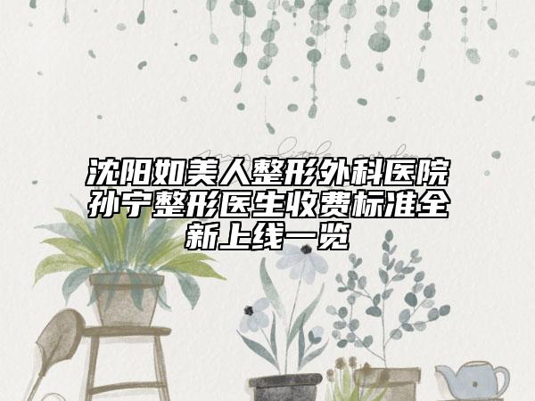 沈陽(yáng)如美人整形外科醫(yī)院孫寧整形醫(yī)生收費(fèi)標(biāo)準(zhǔn)全新上線(xiàn)一覽