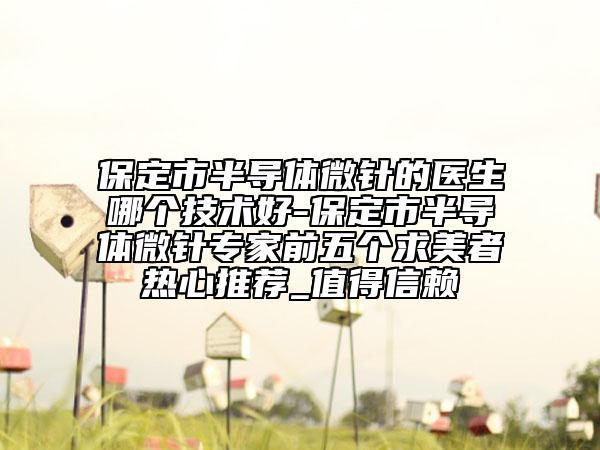 保定市半導(dǎo)體微針的醫(yī)生哪個(gè)技術(shù)好-保定市半導(dǎo)體微針專(zhuān)家前五個(gè)求美者熱心推薦_值得信賴