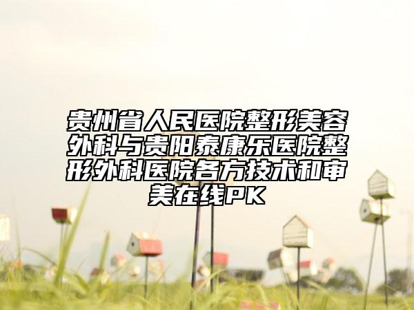貴州省人民醫(yī)院整形美容外科與貴陽(yáng)泰康樂(lè)醫(yī)院整形外科醫(yī)院各方技術(shù)和審美在線PK