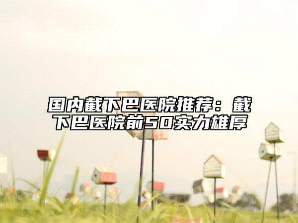 國內(nèi)截下巴醫(yī)院推薦:截下巴醫(yī)院前50實(shí)力雄厚