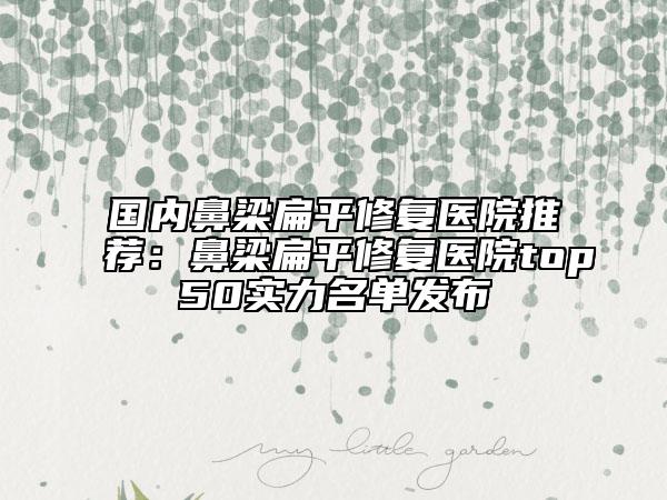 國內(nèi)鼻梁扁平修復(fù)醫(yī)院推薦:鼻梁扁平修復(fù)醫(yī)院top50實(shí)力名單發(fā)布
