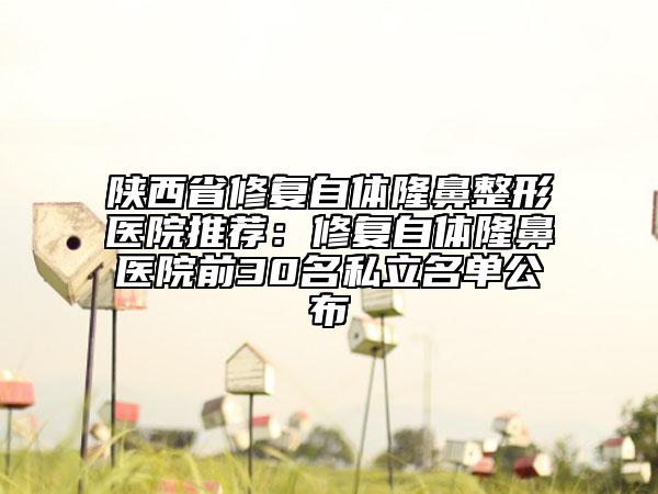 陜西省修復(fù)自體隆鼻整形醫(yī)院推薦：修復(fù)自體隆鼻醫(yī)院前30名私立名單公布